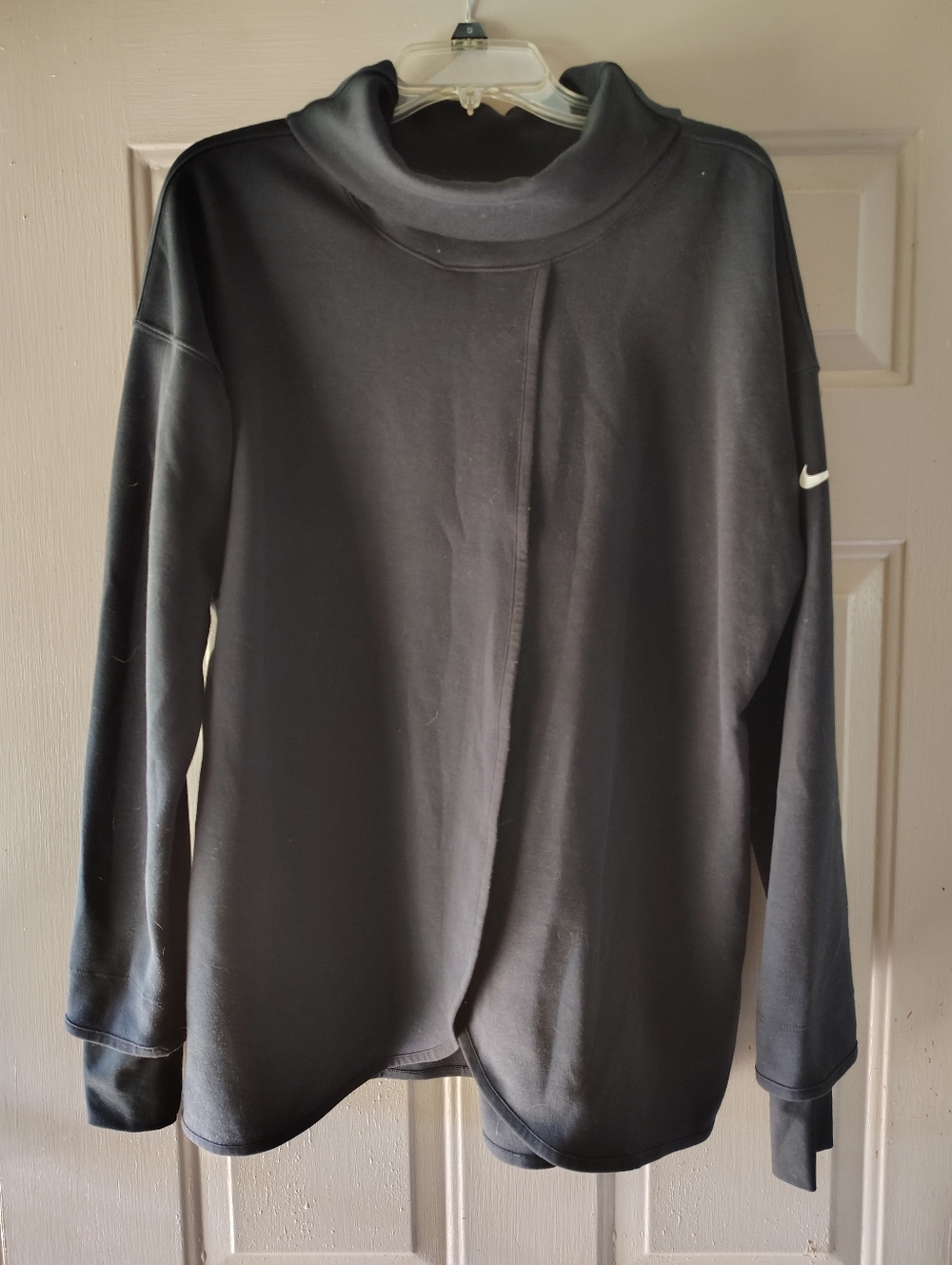 NIKE Womens Black Dri-Fit Funnel Neck Wrap Training Sweatshirt Size Medium